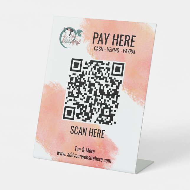 Create Free QR Code Venmo for Small Business Pedestal Sign (Front)