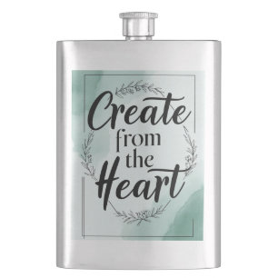 Create From he Heart option 2 Hip Flask