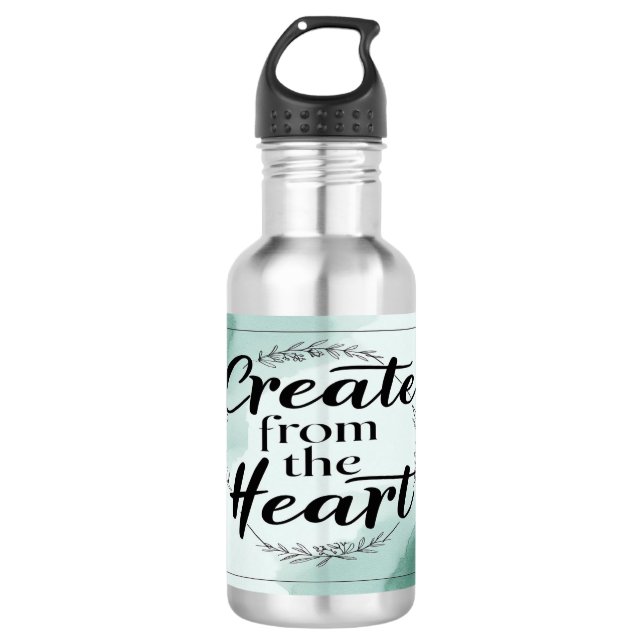 Create From The Heart 2 water bottle (Front)