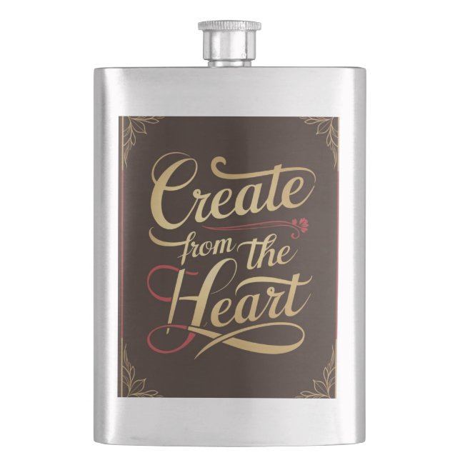 Create From The Heart Hip Flask (Front)