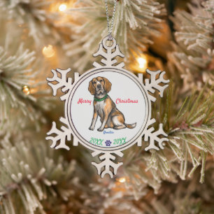 Create Heartfelt Tribute, Custom Pet Memorial  Snowflake Pewter Christmas Ornament