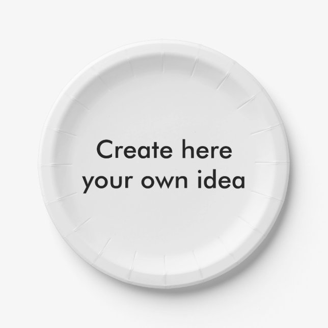 Create here your own idea - by Shirt to Design Paper Plate (Front)