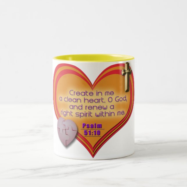 Create in Me a Clean Heart Christian Mug (Center)