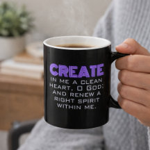 Create In Me A Pure Heart Neon Purple