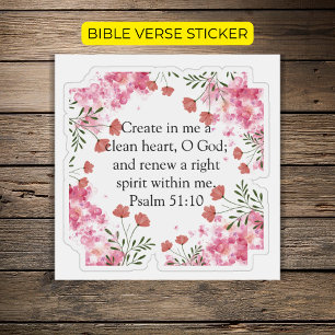 Create In Me Psalm 51:10 Pink Floral Christian