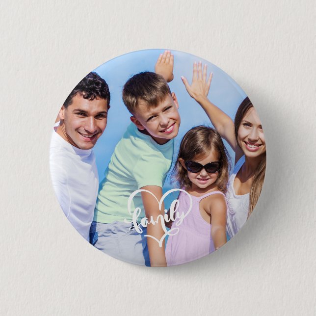 Create it yourself family script Custom Photo 2 Inch Round Button (Front)
