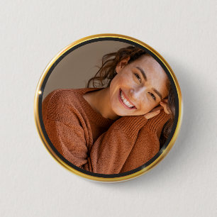 Create it yourself Gold Frame Photo 2 Inch Round Button