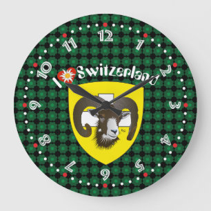 Create-live - Switzerland - Suisse - to Svizzera Large Clock