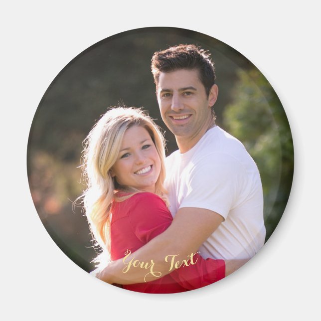Create Make Custom Round Photo Fridge Dishwasher Magnet (Front)