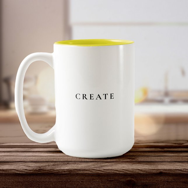 Create Modern Minimal Simple Typography Two-Tone Coffee Mug (Creator Uploaded)