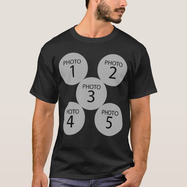 Create Original template 5 ROUND PHOTO COLLAGE T-Shirt (Front)
