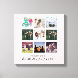 Create Own BFF Photo Collage gifts - Jellyfish Oct Canvas Print