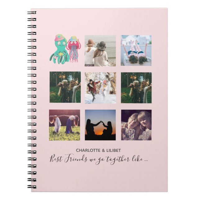 Create Own BFF Photo Collage gifts - Jellyfish Oct Notebook (Front)