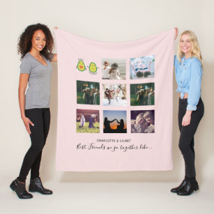 Create Own BFF Photo Collage gifts - Vegan Avocado Fleece Blanket