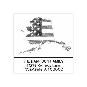 Create Own Family Name Alaska Return Address Rubber Stamp