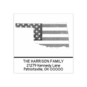 Create Own Family Name Oklahoma Return Address Rubber Stamp