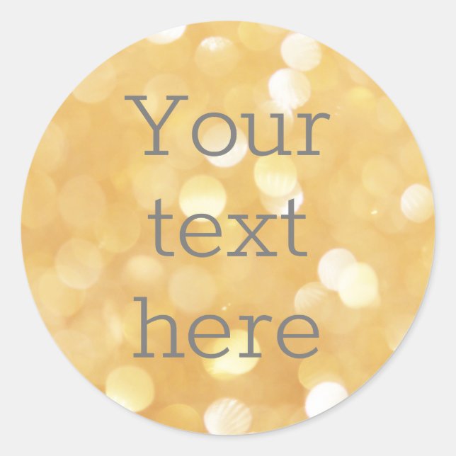 create own image text sticker gold sparkle glitter (Front)