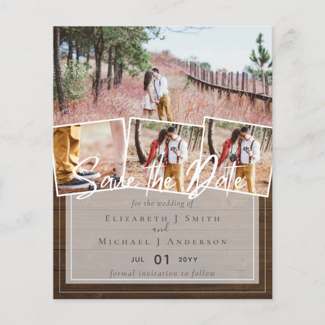 Create Own Modern Save the Date Wedding Cards (Front)