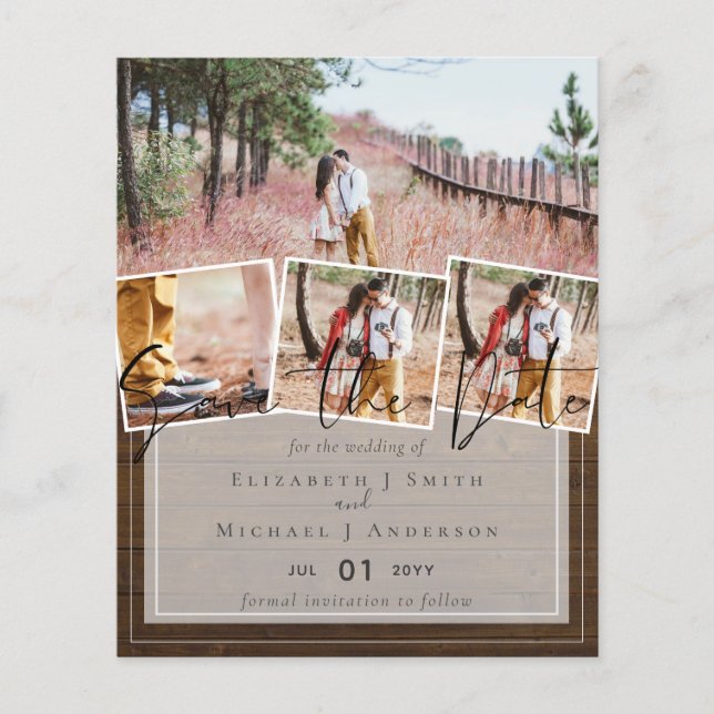Create Own Modern Save the Date Wedding Cards (Front)