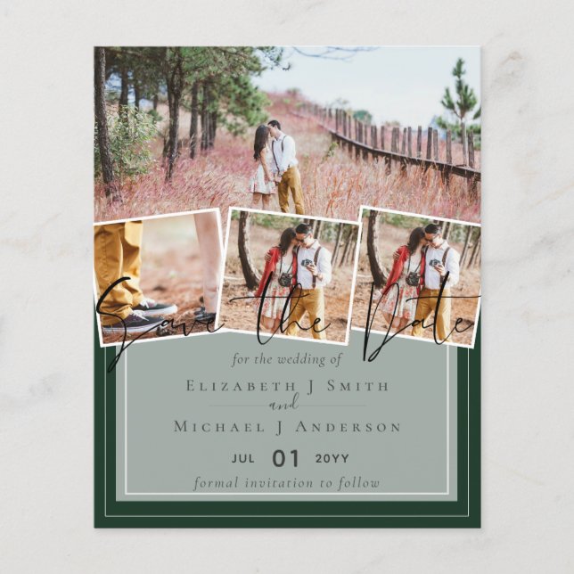 Create Own Modern Save the Date Wedding Cards (Front)