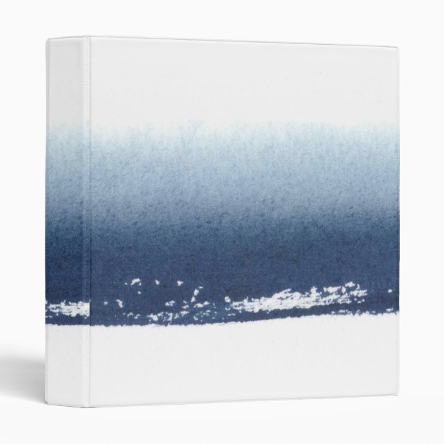 Create Own Peronalized Gift - Watercolor Navy Blue Binder (Front/Spine)
