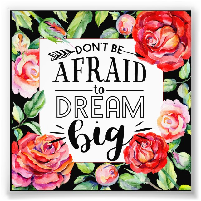 Create Own Quote Gift Red Roses Template Custom Photo Print (Front)