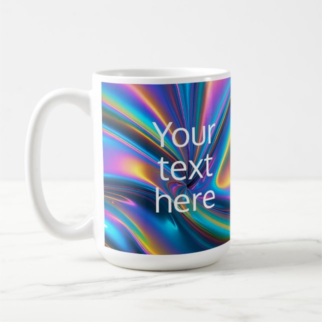 create own text luminous hologram  coffee mug (Left)