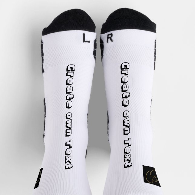 Create own text Printed Pair of Heart Image Crew Socks (Top)