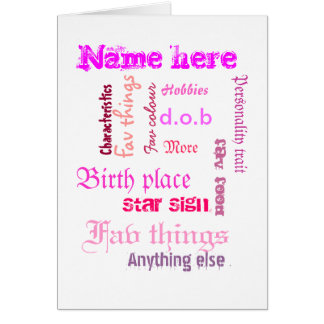 Create own word cloud card with template - PINKS