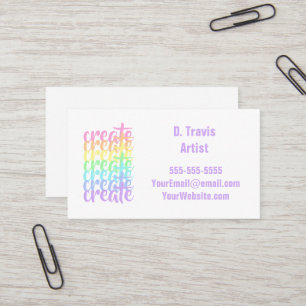 Create Pastel Rainbow Business Cards