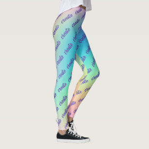"Create" Pastel Rainbow Gradient Leggings