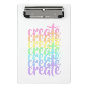 Create Pastel Rainbow Words Mini Clipboard