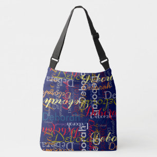 Create Personalized Colour Name Blue Typography Crossbody Bag
