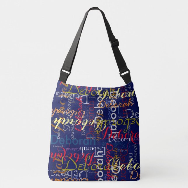 Create Personalized Colour Name Blue Typography  Crossbody Bag (Front)