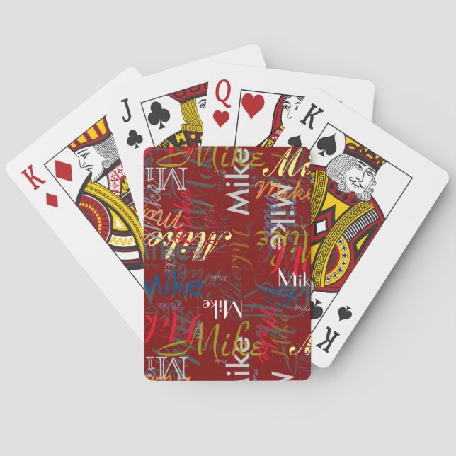 Create Personalized Colour Name dark-red Playing Cards (Back)