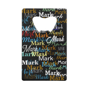 Create Personalized Colour Name Pattern Credit Card Bottle Opener