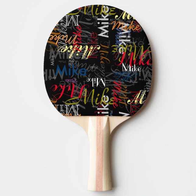 Create Personalized Colour Name Typography   Ping Pong Paddle (Front)