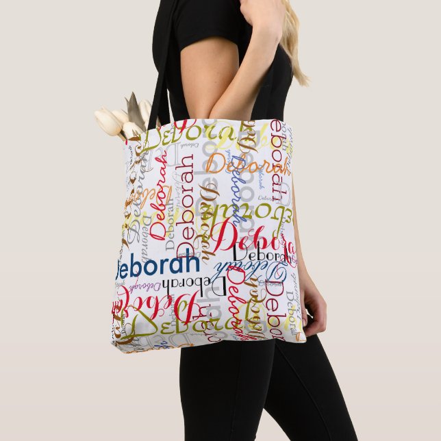 Create Personalized Colour Names Typography   Tote Bag (Close Up)