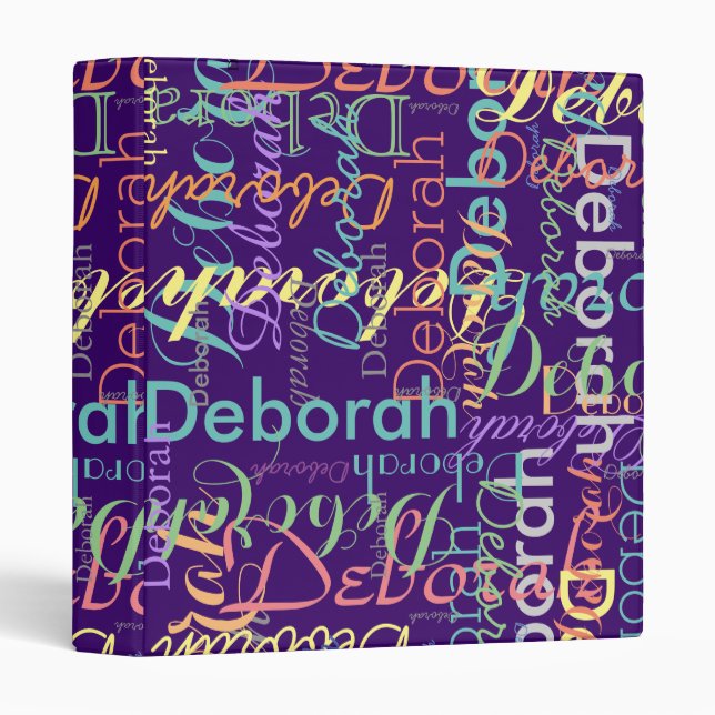 Create Personalized Colourful Names Typography Binder (Front/Spine)