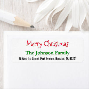 Create Personalized Merry Christmas Return Address