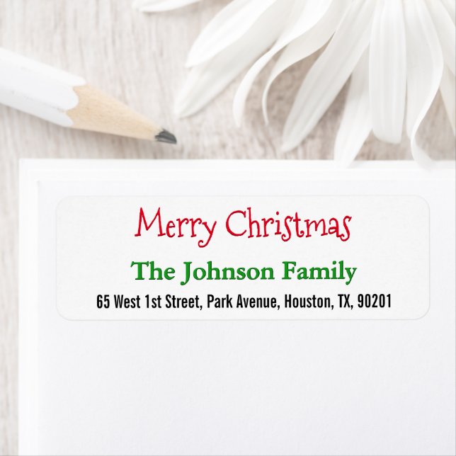 Create Personalized Merry Christmas Return Address (Insitu)