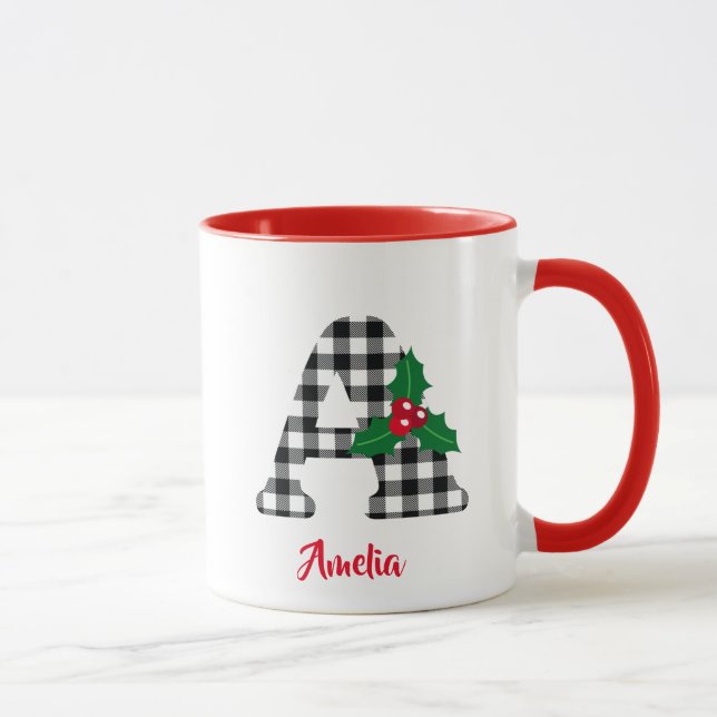 Create Personalized Name Initial A Christmas Mug (Right)