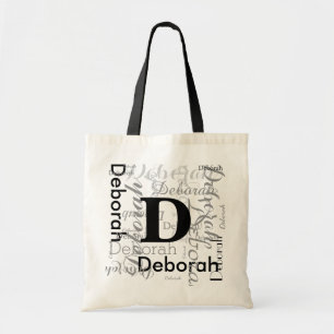 Create personalized name & initial tote bag