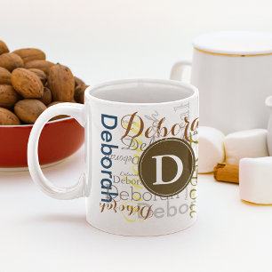 Create personalized Name & Initial typography Coffee Mug