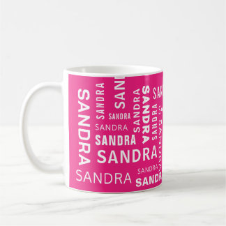 Create Personalized Name Typography Pink Coffee Mug