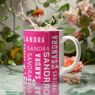 Create Personalized Name Typography Pink Coffee Mug