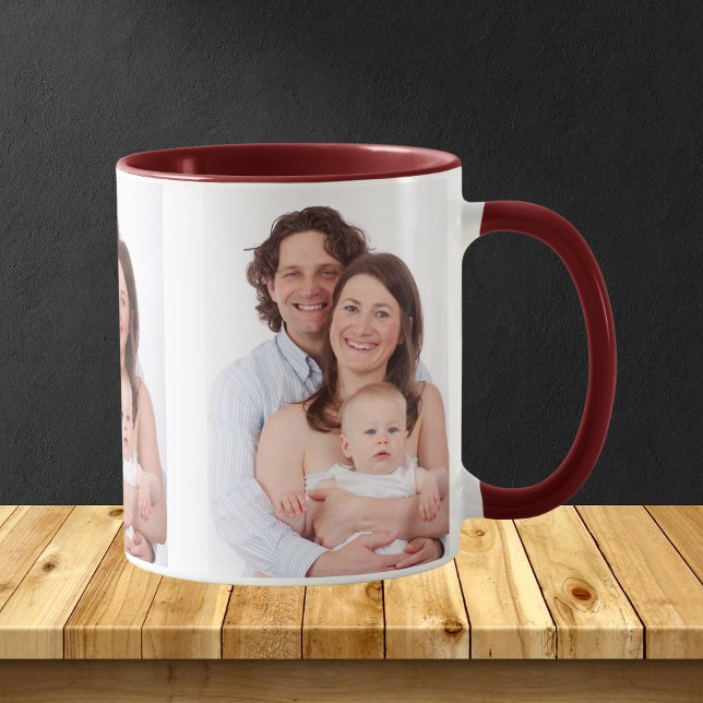 Create Personalized Photo Mug (Easily Add Three Family Photos)