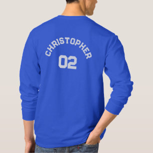 Create Player Name Jersey Number Men Long Sleeve T-Shirt