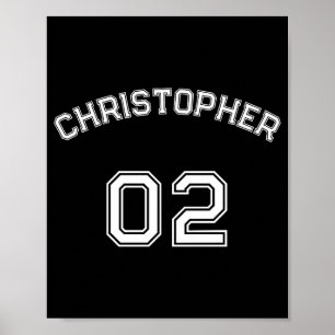 Create Player Name Jersey Number Mens Long Sleeve Poster