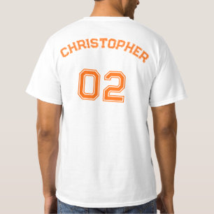 Create Player Name Jersey Number Mens Value Cotton T-Shirt
